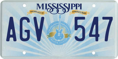 MS license plate AGV547
