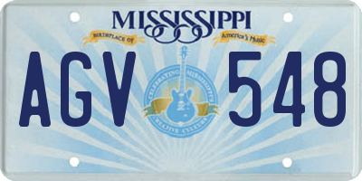 MS license plate AGV548