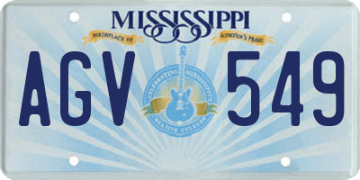 MS license plate AGV549