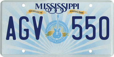 MS license plate AGV550