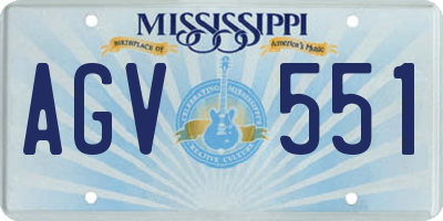 MS license plate AGV551