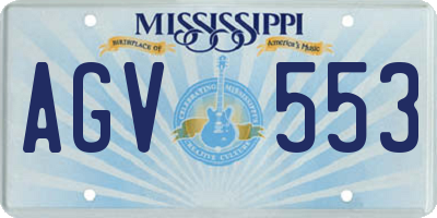 MS license plate AGV553