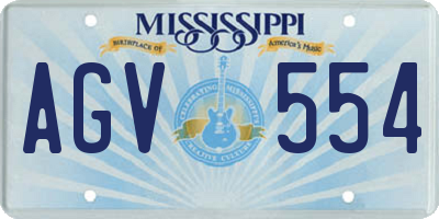 MS license plate AGV554