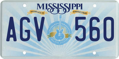 MS license plate AGV560