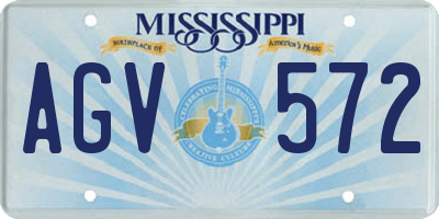 MS license plate AGV572