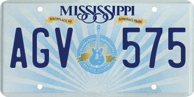 MS license plate AGV575