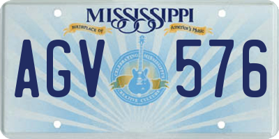 MS license plate AGV576