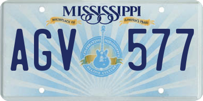 MS license plate AGV577