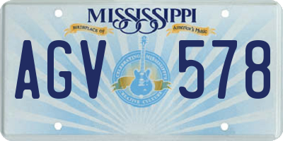 MS license plate AGV578