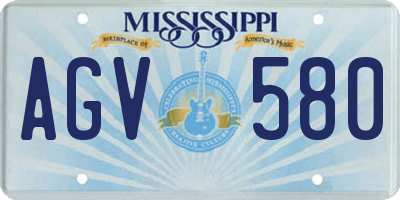MS license plate AGV580