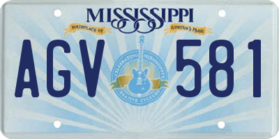 MS license plate AGV581