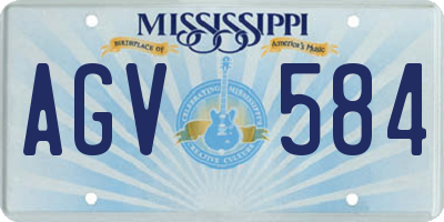 MS license plate AGV584