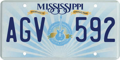 MS license plate AGV592
