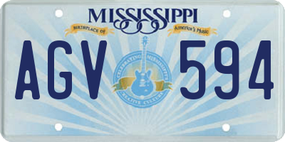 MS license plate AGV594