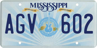 MS license plate AGV602