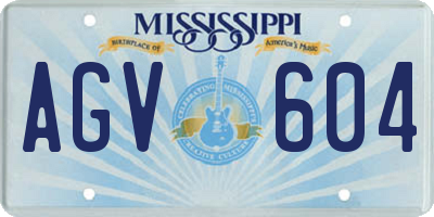 MS license plate AGV604