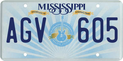 MS license plate AGV605