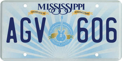 MS license plate AGV606