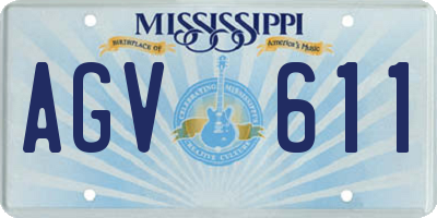 MS license plate AGV611