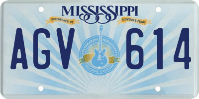 MS license plate AGV614