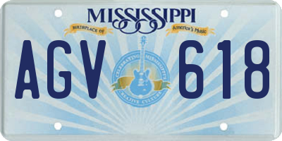 MS license plate AGV618