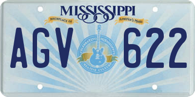 MS license plate AGV622