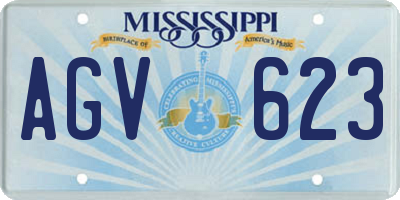 MS license plate AGV623