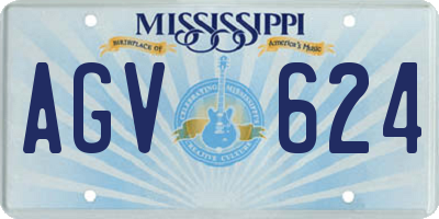 MS license plate AGV624