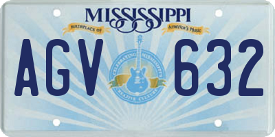 MS license plate AGV632