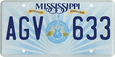 MS license plate AGV633