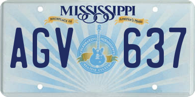 MS license plate AGV637