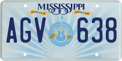 MS license plate AGV638
