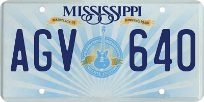 MS license plate AGV640