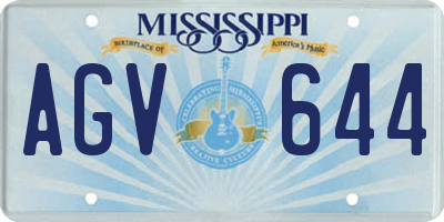 MS license plate AGV644