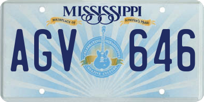 MS license plate AGV646