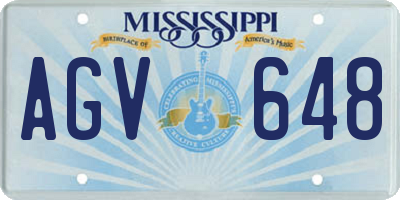 MS license plate AGV648