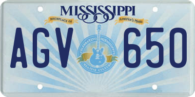 MS license plate AGV650