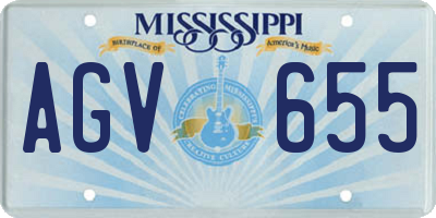 MS license plate AGV655