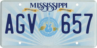 MS license plate AGV657