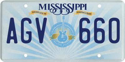 MS license plate AGV660