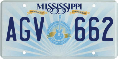 MS license plate AGV662