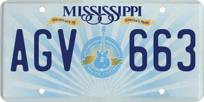 MS license plate AGV663