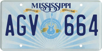 MS license plate AGV664