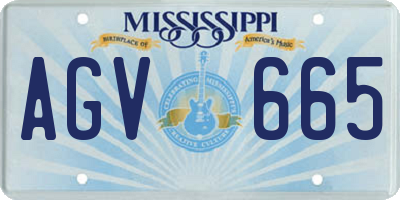 MS license plate AGV665