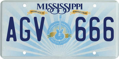 MS license plate AGV666