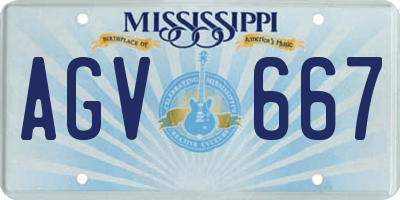 MS license plate AGV667