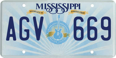 MS license plate AGV669