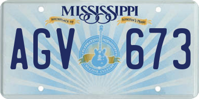 MS license plate AGV673