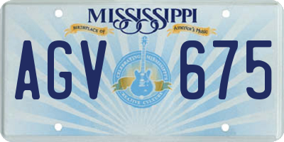 MS license plate AGV675