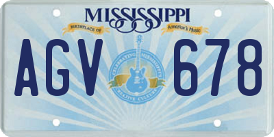 MS license plate AGV678